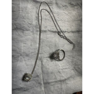 925 Silver Ring and Necklace Jewelry Set